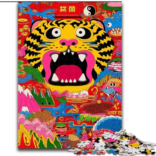 Puzzle für 1000 Teile, Abstrakter Tiger, schwierige Puzzles für Erwachsene, 50x75cm, perfekt für Familienfeiern, Geburtstage, Feiertage Puzzle für 1000 Teile, Abstrakter Tiger, schwierige Puzzles für Erwachsene, 50x75cm, perfekt für Familienfeiern, Geburtstage, Feiertage von ZKYUBEK