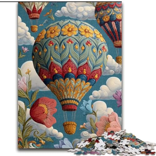 Puzzle für 1000 Teile, Blumen-Heißluftballon, unmögliches Puzzle für Erwachsene, 26x38cm, Geschenk für Männer und Frauen, Alltag und besondere Anlässe von ZKYUBEK