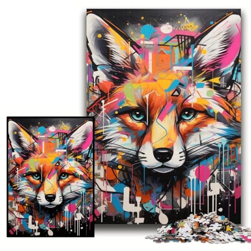 Puzzle für 1000 Teile, Fuchs-Graffiti, Papppuzzle, 26x38cm, Muttertag, Geburtstag, Weihnachten Puzzle für 1000 Teile, Fuchs-Graffiti, Papppuzzle, 26x38cm, Muttertag, Geburtstag, Weihnachten von ZKYUBEK