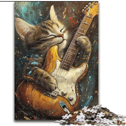 Puzzle für 1000 Teile, Katze spielt Gitarre, Unmögliches Puzzle für Erwachsene, 50x75cm, Geschenk für Männer und Frauen, Alltag und besondere Anlässe Puzzle für 1000 Teile, Katze spielt Gitarre, Unmögliches Puzzle für Erwachsene, 50x75cm, Geschenk für Männer und Frauen, Alltag und besondere Anlässe von ZKYUBEK