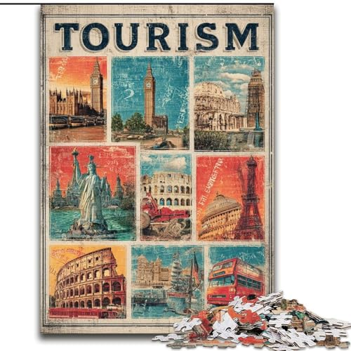 Puzzle für 1000 Teile, Paris-Collage, Papp-Puzzle, 26x38cm, Spiel für Erwachsene, Geschenk, interaktives Familienspiel, Gehirn-Herausforderung von ZKYUBEK