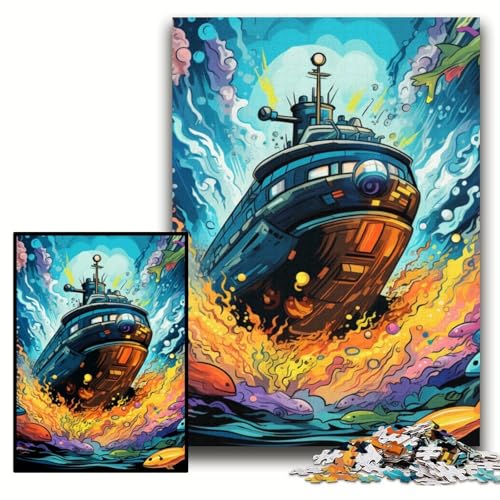 Puzzle für 1000 Teile, buntes U-Boot, Holzpuzzle, 50x75cm, Muttertag, Geburtstag, Weihnachten Puzzle für 1000 Teile, buntes U-Boot, Holzpuzzle, 50x75cm, Muttertag, Geburtstag, Weihnachten von ZKYUBEK