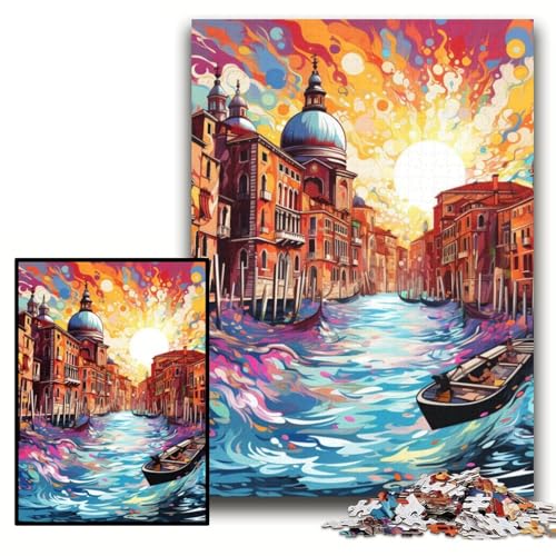 Puzzle für 1000 Teile, farbenfrohes Venedig-Puzzle aus Karton, 26x38cm, Muttertag, Geburtstag, Weihnachten Puzzle für 1000 Teile, farbenfrohes Venedig-Puzzle aus Karton, 26x38cm, Muttertag, Geburtstag, Weihnachten von ZKYUBEK