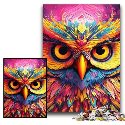 Puzzle für 1000 Teile, rosa Eule, Kartonpuzzle, 26x38cm, Muttertag, Geburtstag, Weihnachten Puzzle für 1000 Teile, rosa Eule, Kartonpuzzle, 26x38cm, Muttertag, Geburtstag, Weihnachten von ZKYUBEK