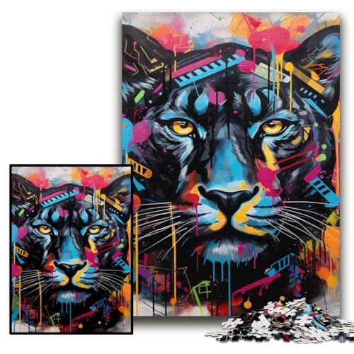 Puzzle für 1000 Teile, schwarzer Leopard, Holzpuzzle, 50x75cm, Muttertag, Geburtstag, Weihnachten Puzzle für 1000 Teile, schwarzer Leopard, Holzpuzzle, 50x75cm, Muttertag, Geburtstag, Weihnachten von ZKYUBEK