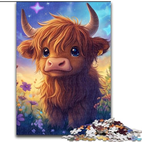 Puzzle für 1000 Teile, süßes Yak-Baby, Papp-Puzzle, Größe 26x38cm, Spiel für Erwachsene, Geschenk, Familien-Interaktives Spiel, Gehirn-Herausforderung von ZKYUBEK