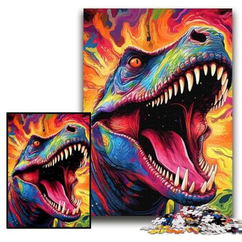 Puzzle für Erwachsene, 1000 Bunte Dinosaurier-Puzzles aus Pappe, 26x38cm, für Teenager und Familienspaß – DIY-Denkspiel als Geschenk Puzzle für Erwachsene, 1000 Bunte Dinosaurier-Puzzles aus Pappe, 26x38cm, für Teenager und Familienspaß – DIY-Denkspiel als Geschenk von ZKYUBEK