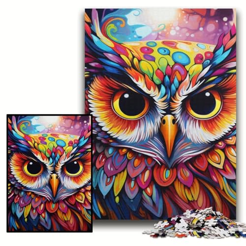 Puzzle für Erwachsene, 1000 Bunte Eulen-Holzpuzzles, 50x75cm, für Teenager und Familienspaß – DIY-Denkspiel als Geschenk Puzzle für Erwachsene, 1000 Bunte Eulen-Holzpuzzles, 50x75cm, für Teenager und Familienspaß – DIY-Denkspiel als Geschenk von ZKYUBEK