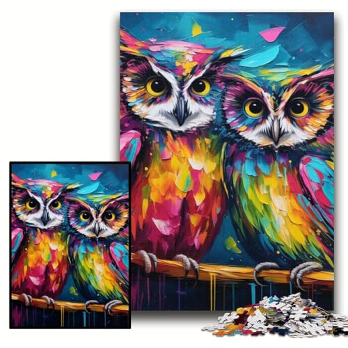 Puzzle für Erwachsene, 1000 Bunte Eulen-Holzpuzzles, 50x75cm, für Teenager und Familienspaß – DIY-Denkspiel als Geschenk Puzzle für Erwachsene, 1000 Bunte Eulen-Holzpuzzles, 50x75cm, für Teenager und Familienspaß – DIY-Denkspiel als Geschenk von ZKYUBEK