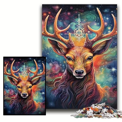 Puzzle für Erwachsene, 1000 Bunte Hirsche, anspruchsvolle Puzzles, 50x75cm, Lernspielzeug für Teenager, Heim- und Bürodekoration Puzzle für Erwachsene, 1000 Bunte Hirsche, anspruchsvolle Puzzles, 50x75cm, Lernspielzeug für Teenager, Heim- und Bürodekoration von ZKYUBEK
