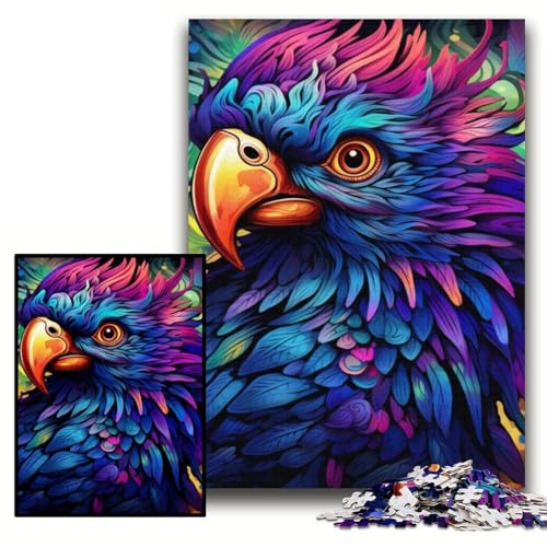 Puzzle für Erwachsene, 1000 Bunte Papageien-Puzzles aus Pappe, 26x38cm, Weihnachten, Halloween, Ostern, Neujahr von ZKYUBEK