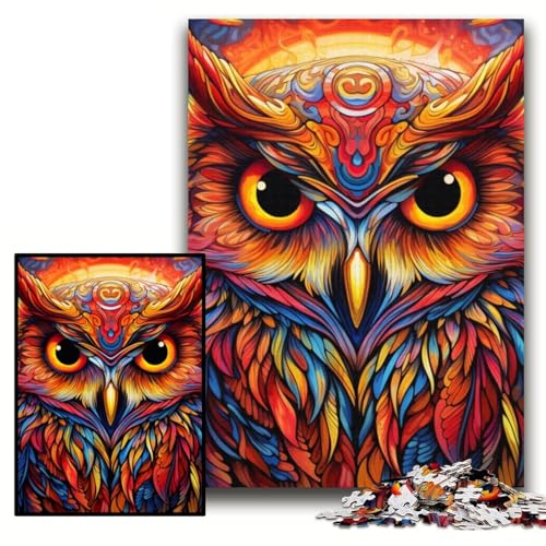 Puzzle für Erwachsene, 1000 Eulen-Puzzles aus Pappe, 26x38cm, Weihnachten, Halloween, Ostern, Neujahr von ZKYUBEK