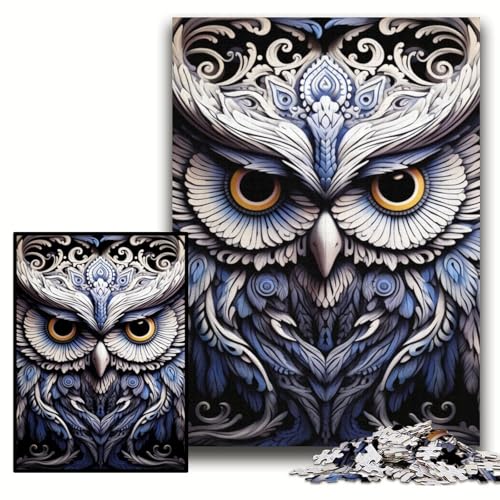 Puzzle für Erwachsene, 1000 Farben, Eulen-Puzzle, anspruchsvolle Puzzles, 50x75cm, Lernspielzeug für Teenager, Heim- und Bürodekoration von ZKYUBEK