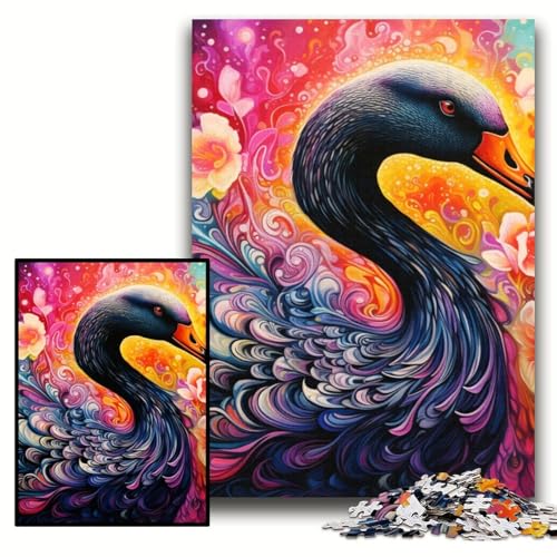 Puzzle für Erwachsene, 1000 Farben, Schwarzer Schwan, Holzpuzzle, 50x75cm, für Teenager und Familienspaß – DIY-Denkspiel als Geschenk Puzzle für Erwachsene, 1000 Farben, Schwarzer Schwan, Holzpuzzle, 50x75cm, für Teenager und Familienspaß – DIY-Denkspiel als Geschenk von ZKYUBEK