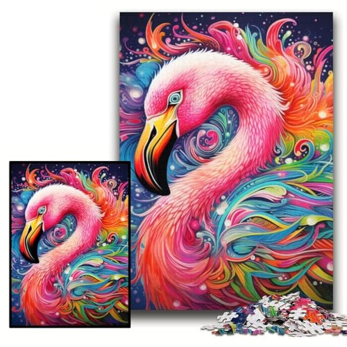 Puzzle für Erwachsene, 1000 Flamingo-Puzzles aus Pappe, 26x38cm, Weihnachten, Halloween, Ostern, Neujahr von ZKYUBEK