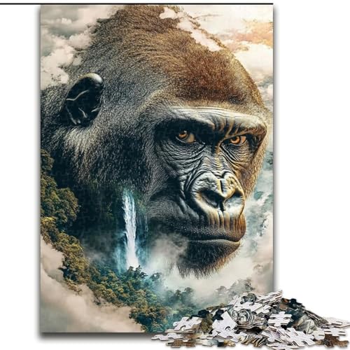 Puzzle für Erwachsene, 1000 Gorillas, Holzpuzzle, 50x75cm, interaktives Familienspiel, Denksportaufgabe, Lernspielzeug von ZKYUBEK