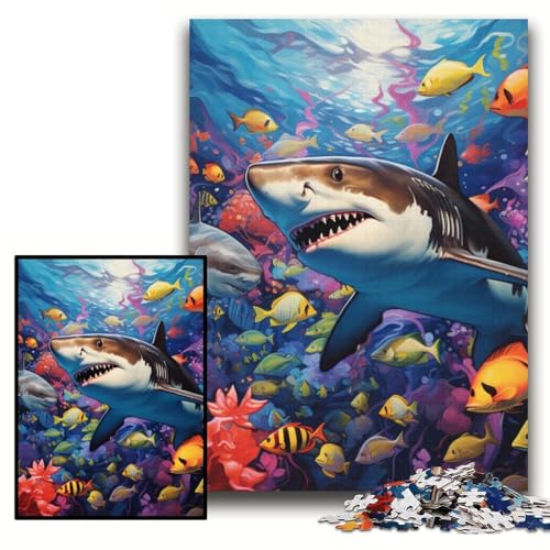 Puzzle für Erwachsene, 1000 Hai-Puzzles aus Pappe, 26x38cm, für Teenager und Familienspaß – DIY-Denkspiel als Geschenk Puzzle für Erwachsene, 1000 Hai-Puzzles aus Pappe, 26x38cm, für Teenager und Familienspaß – DIY-Denkspiel als Geschenk von ZKYUBEK
