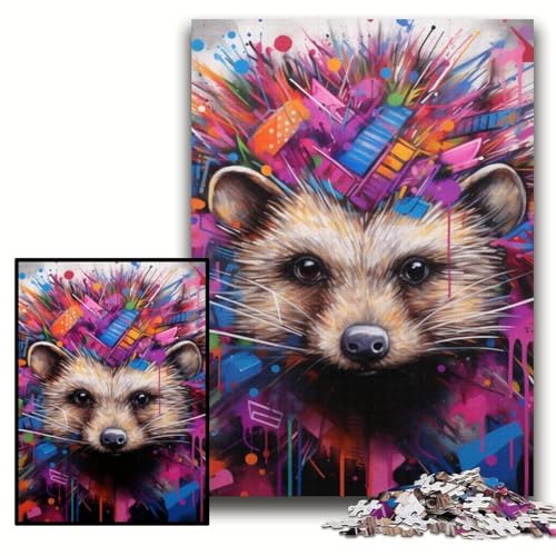 Puzzle für Erwachsene, 1000 Igel-Graffiti-Puzzles, 50x75cm, perfekt als Geburtstags-, Weihnachts Puzzle für Erwachsene, 1000 Igel-Graffiti-Puzzles, 50x75cm, perfekt als Geburtstags-, Weihnachts von ZKYUBEK