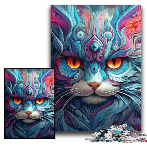 Puzzle für Erwachsene, 1000 Katzen-Puzzles aus Karton, 26x38cm, Weihnachten, Halloween, Ostern, Neujahr von ZKYUBEK