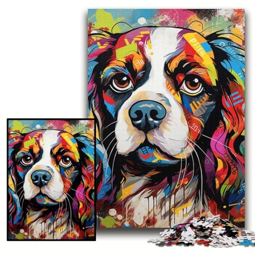 Puzzle für Erwachsene, 1000 King Charles Spaniel Graffiti-Puzzles aus Pappe, 26x38cm, für Teenager und Familienspaß – DIY-Denkspiel als Geschenk Puzzle für Erwachsene, 1000 King Charles Spaniel Graffiti-Puzzles aus Pappe, 26x38cm, für Teenager und Familienspaß – DIY-Denkspiel als Geschenk von ZKYUBEK