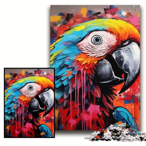 Puzzle für Erwachsene, 1000 Papageien-Graffiti-Puzzles, 50x75cm, perfekt als Geburtstags-, Weihnachts von ZKYUBEK