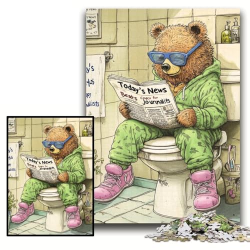 Puzzle für Erwachsene, 1000 Puzzles, „Braunbär geht auf die Toilette“, anspruchsvolle Puzzles, 26x38cm, Lernspielzeug für Teenager, Heim- und Bürodekoration Puzzle für Erwachsene, 1000 Puzzles, „Braunbär geht auf die Toilette“, anspruchsvolle Puzzles, 26x38cm, Lernspielzeug für Teenager, Heim- und Bürodekoration von ZKYUBEK