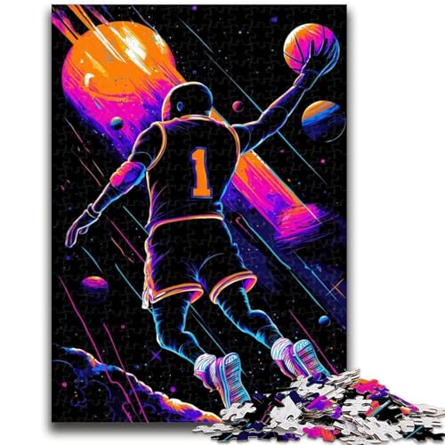 Puzzle für Erwachsene, 1000 Puzzles, Astronauten-Basketballschießen, Lernspiele, Heimdekoration, Lernspiel für Geburtstag, Weihnachten, 50x75cm von ZKYUBEK