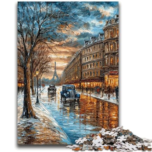 Puzzle für Erwachsene, 1000 Puzzles, Eiffelturm-Ölgemälde, Lernspiele, Heimdekoration, Lernspiel für Geburtstag, Weihnachten, 26x38cm von ZKYUBEK