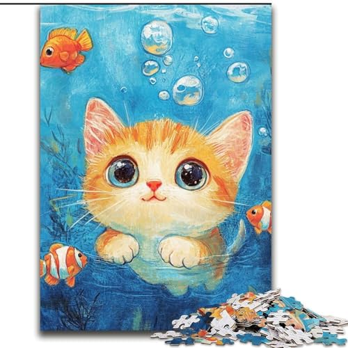 Puzzle für Erwachsene, 1000 Puzzles, Katze unter dem Meer, Holzpuzzle, 26x38cm, interaktives Familienspiel, Denksportaufgabe, Lernspielzeug Puzzle für Erwachsene, 1000 Puzzles, Katze unter dem Meer, Holzpuzzle, 26x38cm, interaktives Familienspiel, Denksportaufgabe, Lernspielzeug von ZKYUBEK