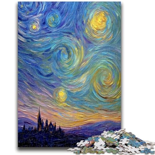 Puzzle für Erwachsene, 1000 Puzzles, Nachthimmel, Stadtbild, Lernspiele, Heimdekoration, Lernspiel für Geburtstag, Weihnachten, 50x75cm von ZKYUBEK