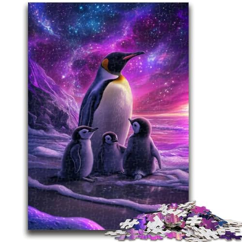 Puzzle für Erwachsene, 1000 Puzzles, Pinguine unter der Aurora, lehrreich ganze Familie, 26x38cm von ZKYUBEK