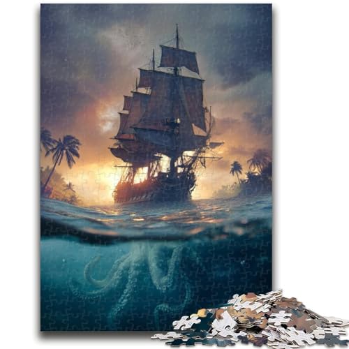 Puzzle für Erwachsene, 1000 Puzzles, Piratenschiff, Elefantenspielzeug, Denkspiel, Geburtstagsgeschenk, Geschenke, Wandkunst, für Kinder ab 14 Jahren, 26x38cm von ZKYUBEK
