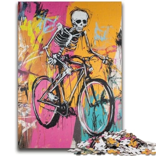 Puzzle für Erwachsene, 1000 Puzzles, Totenkopf im Basquiat-Stil, Lernspiele, Heimdekoration, Lernspiel für Geburtstag, Weihnachten, 50x75cm von ZKYUBEK