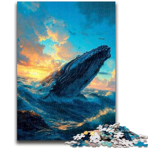 Puzzle für Erwachsene, 1000 Puzzles, Wal, Elefantenspielzeug, Denkspiel, Geburtstagsgeschenk, Geschenke, Wandkunst, für Kinder ab 14 Jahren, 26x38cm von ZKYUBEK