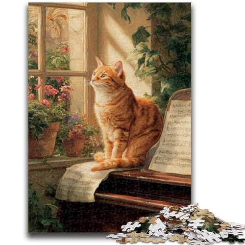 Puzzle für Erwachsene, 1000 Puzzles, orangefarbene Katze, Lernspiele, Heimdekoration, Lernspiel für Geburtstag, Weihnachten, 26x38cm von ZKYUBEK