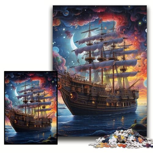 Puzzle für Erwachsene, 1000 Puzzles mit Galaxie-Piratenschiff, 26x38cm, perfekt als Geburtstags-, Weihnachts Puzzle für Erwachsene, 1000 Puzzles mit Galaxie-Piratenschiff, 26x38cm, perfekt als Geburtstags-, Weihnachts von ZKYUBEK