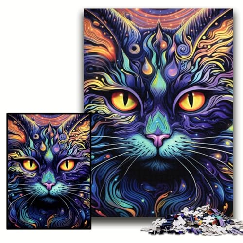 Puzzle für Erwachsene, 1000 Puzzles mit schwarzer Katze, Holzpuzzle, 50x75cm, für Teenager und Familienspaß – DIY-Denkspiel als Geschenk Puzzle für Erwachsene, 1000 Puzzles mit schwarzer Katze, Holzpuzzle, 50x75cm, für Teenager und Familienspaß – DIY-Denkspiel als Geschenk von ZKYUBEK