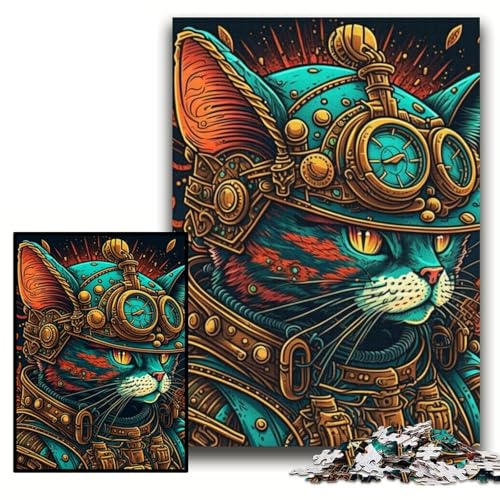 Puzzle für Erwachsene, 1000 Steampunk-Katzen-Puzzles aus Pappe, 26x38cm, für Teenager und Familienspaß – DIY-Denkspiel als Geschenk Puzzle für Erwachsene, 1000 Steampunk-Katzen-Puzzles aus Pappe, 26x38cm, für Teenager und Familienspaß – DIY-Denkspiel als Geschenk von ZKYUBEK