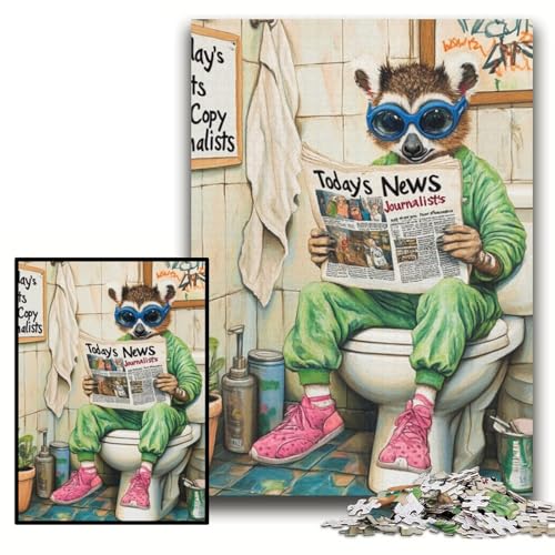 Puzzle für Erwachsene, 1000 Stück, „Lemur Go Toilet“, anspruchsvolle Puzzles, 26x38cm, Lernspielzeug für Teenager, Heim- und Bürodekoration Puzzle für Erwachsene, 1000 Stück, „Lemur Go Toilet“, anspruchsvolle Puzzles, 26x38cm, Lernspielzeug für Teenager, Heim- und Bürodekoration von ZKYUBEK