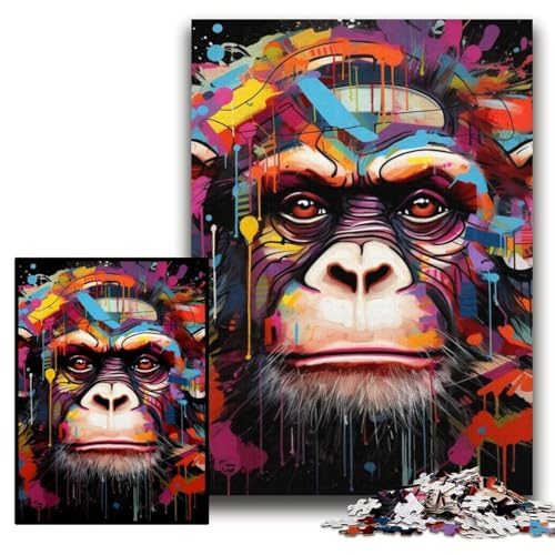 Puzzle für Erwachsene, 1000 Stück, Affen-Graffiti, Holzpuzzle, 50x75cm, für Teenager und Familienspaß – DIY-Denkspiel als Geschenk Puzzle für Erwachsene, 1000 Stück, Affen-Graffiti, Holzpuzzle, 50x75cm, für Teenager und Familienspaß – DIY-Denkspiel als Geschenk von ZKYUBEK