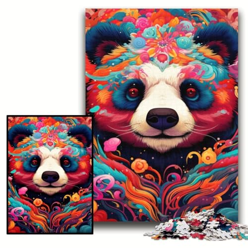 Puzzle für Erwachsene, 1000 Stück, Art Panda, Holzpuzzle, 50x75cm, Weihnachten, Halloween, Ostern, Neujahr von ZKYUBEK