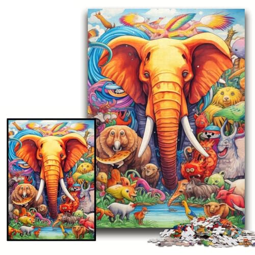 Puzzle für Erwachsene, 1000 Stück, Elefanten-Kunst, anspruchsvolle Puzzles, 26x38cm, Lernspielzeug für Teenager, Heim- und Bürodekoration Puzzle für Erwachsene, 1000 Stück, Elefanten-Kunst, anspruchsvolle Puzzles, 26x38cm, Lernspielzeug für Teenager, Heim- und Bürodekoration von ZKYUBEK