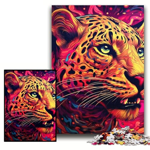 Puzzle für Erwachsene, 1000 Stück, Gelb-Rosa-Leopard, anspruchsvolle Puzzles, 26x38cm, Lernspielzeug für Teenager, Heim- und Bürodekoration Puzzle für Erwachsene, 1000 Stück, Gelb-Rosa-Leopard, anspruchsvolle Puzzles, 26x38cm, Lernspielzeug für Teenager, Heim- und Bürodekoration von ZKYUBEK
