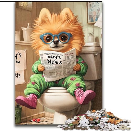 Puzzle für Erwachsene, 1000 Stück, Pomeranian Go Toilet, Holzpuzzle, Größe 50x75cm, anspruchsvolles DIY-Denkspiel, perfektes Familienspiel oder dekoratives Geschenk Puzzle für Erwachsene, 1000 Stück, Pomeranian Go Toilet, Holzpuzzle, Größe 50x75cm, anspruchsvolles DIY-Denkspiel, perfektes Familienspiel oder dekoratives Geschenk von ZKYUBEK