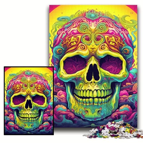 Puzzle für Erwachsene, 1000 Stück, rosa Totenkopf-Holzpuzzle, 50x75cm, für Teenager und Familienspaß – DIY-Denkspiel als Geschenk Puzzle für Erwachsene, 1000 Stück, rosa Totenkopf-Holzpuzzle, 50x75cm, für Teenager und Familienspaß – DIY-Denkspiel als Geschenk von ZKYUBEK