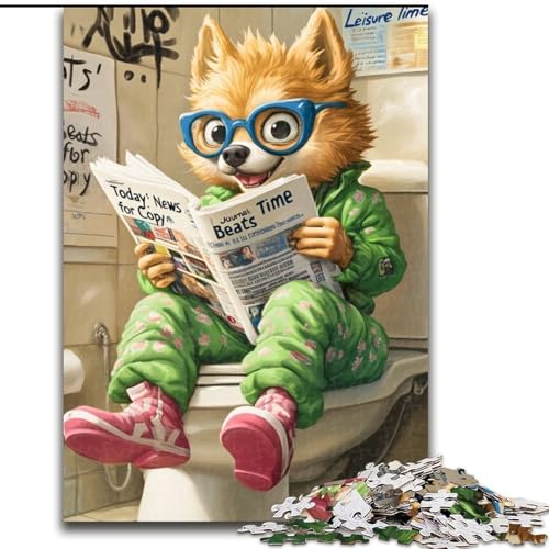 Puzzle für Erwachsene, 1000 Teile, „Corgi Go Toilet“, Puzzle für Erwachsene, Größe 50x75cm, für die Heimdekoration, ideales Weihnachts- und Neujahrsgeschenk für Teenager Puzzle für Erwachsene, 1000 Teile, „Corgi Go Toilet“, Puzzle für Erwachsene, Größe 50x75cm, für die Heimdekoration, ideales Weihnachts- und Neujahrsgeschenk für Teenager von ZKYUBEK