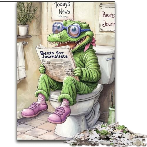 Puzzle für Erwachsene, 1000 Teile, „Crocodile Go Toilet“, unmögliches Puzzle für Erwachsene, Größe 26x38cm, Denksportaufgabe und Heimdekoration von ZKYUBEK