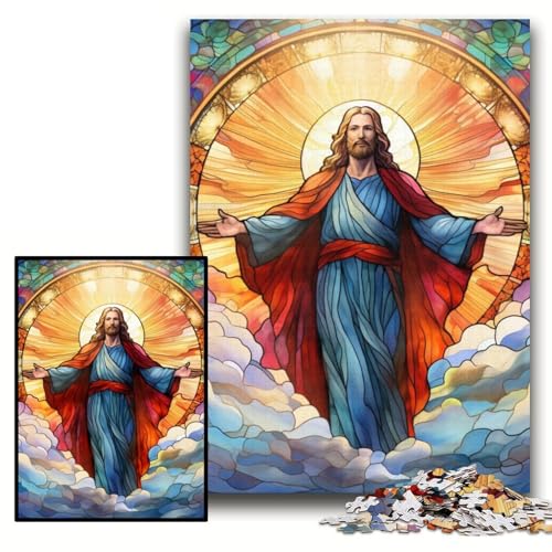 Puzzle für Erwachsene, 1000 Teile, „Jesus im Himmel“, Puzzle für Erwachsene, 26x38cm, Eltern, Partner, Freunde – ab 14 Jahren Puzzle für Erwachsene, 1000 Teile, „Jesus im Himmel“, Puzzle für Erwachsene, 26x38cm, Eltern, Partner, Freunde – ab 14 Jahren von ZKYUBEK