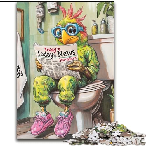 Puzzle für Erwachsene, 1000 Teile, „Papagei geht auf die Toilette“, Größe 26x38cm, anspruchsvolles Denkspiel für Teenager, Spaß für den Spieleabend mit der Familie von ZKYUBEK
