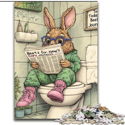 Puzzle für Erwachsene, 1000 Teile, „Rabbit Go Toilet“, Holzpuzzle für Erwachsene, Größe 50x75cm, perfekt für Teenager und Sammler, ideale Heimdekoration und Reisegeschenk Puzzle für Erwachsene, 1000 Teile, „Rabbit Go Toilet“, Holzpuzzle für Erwachsene, Größe 50x75cm, perfekt für Teenager und Sammler, ideale Heimdekoration und Reisegeschenk von ZKYUBEK